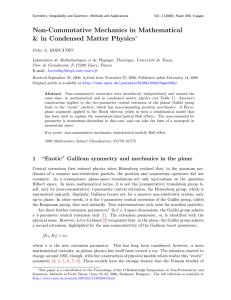 Non-Commutative Mechanics in Mathematical cs ?