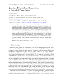 Quantum Potential and Symmetries in Extended Phase Space