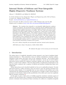 Internal Modes of Solitons and Near-Integrable Highly-Dispersive Nonlinear Systems