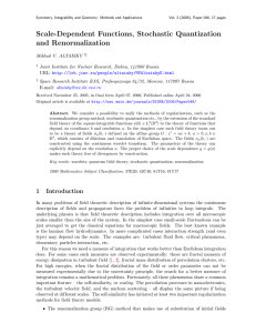 Scale-Dependent Functions, Stochastic Quantization and Renormalization