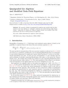 Quasigraded Lie Algebras and Modif ied Toda Field Equations