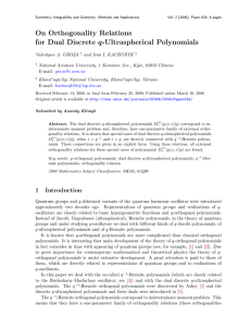 On Orthogonality Relations for Dual Discrete q-Ultraspherical Polynomials