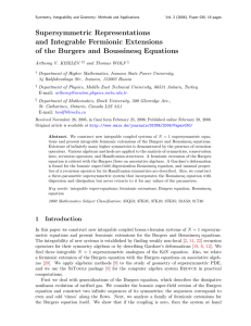 Supersymmetric Representations and Integrable Fermionic Extensions of the Burgers and Boussinesq Equations