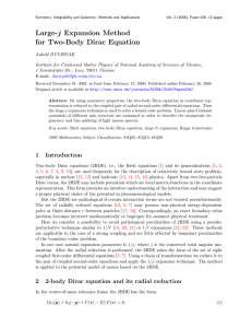 Large-j Expansion Method for Two-Body Dirac Equation