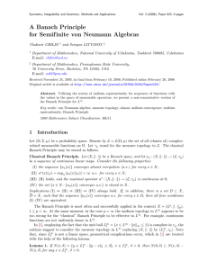 A Banach Principle for Semif inite von Neumann Algebras