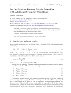 On the Gaussian Random Matrix Ensembles with Additional Symmetry Conditions