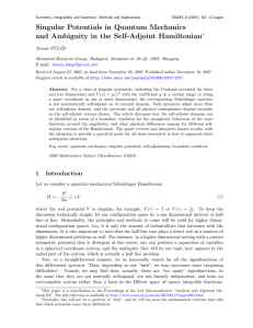 Singular Potentials in Quantum Mechanics nian ? Tam´