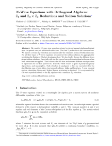 N -Wave Equations with Orthogonal Algebras: × Z and Z ons