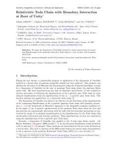 Relativistic Toda Chain with Boundary Interaction y ?