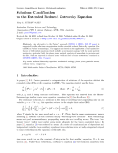 Solutions Classif ication to the Extended Reduced Ostrovsky Equation