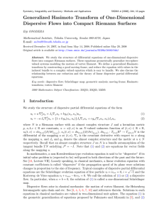 Generalized Hasimoto Transform of One-Dimensional Dispersive Flows into Compact Riemann Surfaces