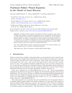 Nonlinear Fokker–Planck Equation in the Model of Asset Returns