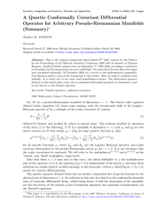 A Quartic Conformally Covariant Dif ferential Operator for Arbitrary Pseudo-Riemannian Manifolds ry) ?
