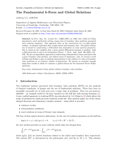 The Fundamental k-Form and Global Relations