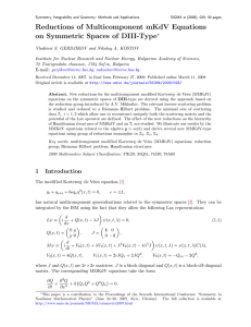 Reductions of Multicomponent mKdV Equations e ?