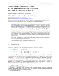 Applications of Group Analysis to the Three-Dimensional Equations a ?