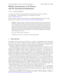 Hidden Symmetries of M-Theory n ?