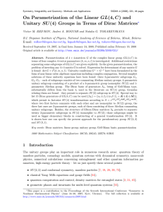 On Parametrization of the Linear GL(4, C) and ces ?