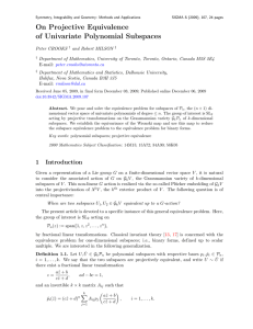 On Projective Equivalence of Univariate Polynomial Subspaces
