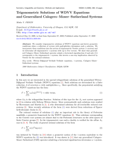 Trigonometric Solutions of WDVV Equations and Generalized Calogero–Moser–Sutherland Systems Misha V. FEIGIN