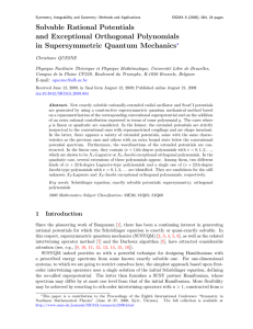 Solvable Rational Potentials and Exceptional Orthogonal Polynomials cs ?