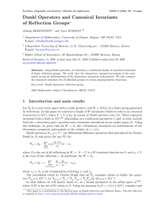 Dunkl Operators and Canonical Invariants oups ?