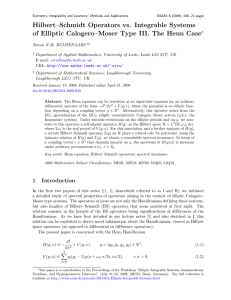 Hilbert–Schmidt Operators vs. Integrable Systems Case ?