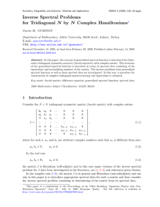 Inverse Spectral Problems nians ?