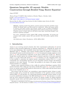 Quantum Integrable 1D anyonic Models: on ? Anjan KUNDU