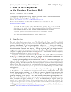 A Note on Dirac Operators Disk ?