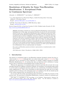 Resolutions of Identity for Some Non-Hermitian Hamiltonians. I. Exceptional Point ectrum ?