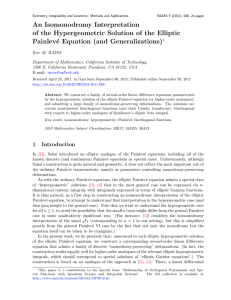 An Isomonodromy Interpretation of the Hypergeometric Solution of the Elliptic Painlev´ Generalizations)