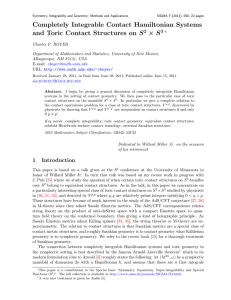 Completely Integrable Contact Hamiltonian Systems × S 2