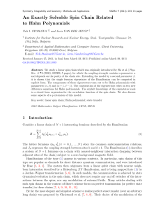 An Exactly Solvable Spin Chain Related to Hahn Polynomials