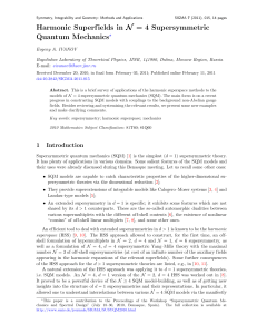 Harmonic Superf ields in N = 4 Supersymmetric hanics ?