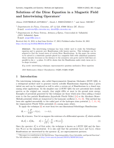 Solutions of the Dirac Equation in a Magnetic Field erators ?