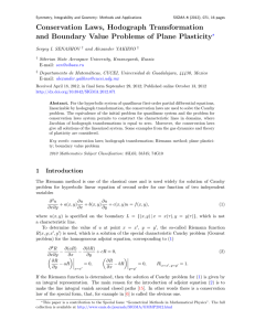 Conservation Laws, Hodograph Transformation y ?