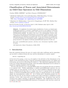 Classif ication of Traces and Associated Determinants