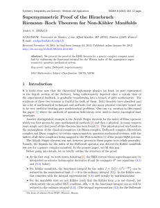 Supersymmetric Proof of the Hirzebruch– Riemann–Roch Theorem for Non-K¨ ahler Manifolds