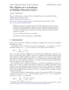 The Algebra of a q-Analogue Series ?