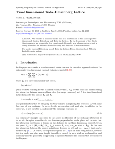 Two-Dimensional Toda–Heisenberg Lattice