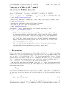 Geometry of Optimal Control for Control-Af f ine Systems