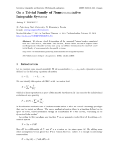 On a Trivial Family of Noncommutative Integrable Systems Andrey V. TSIGANOV