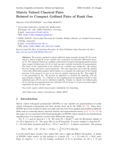 Matrix Valued Classical Pairs