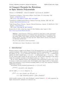 A Compact Formula for Rotations as Spin Matrix Polynomials