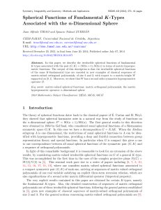 Spherical Functions of Fundamental K-Types Associated with the n-Dimensional Sphere