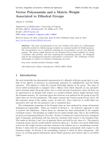 Vector Polynomials and a Matrix Weight Associated to Dihedral Groups