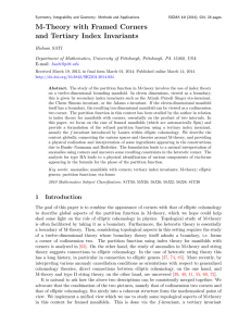 M-Theory with Framed Corners and Tertiary Index Invariants Hisham SATI