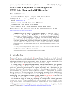 The Master T -Operator for Inhomogeneous y ?