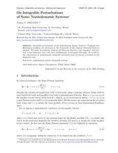 On Integrable Perturbations Systems ?